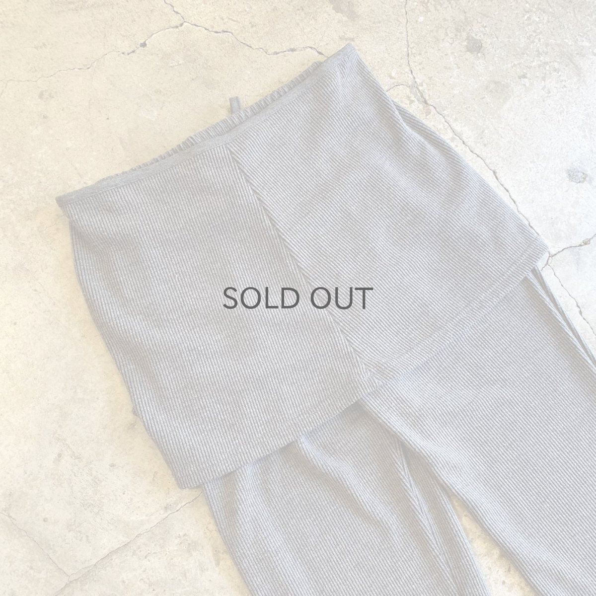 画像8: 【WONDERGROUND】RIB KNIT LAYERED WRAP PANTS / CHARCOAL / OS (8)
