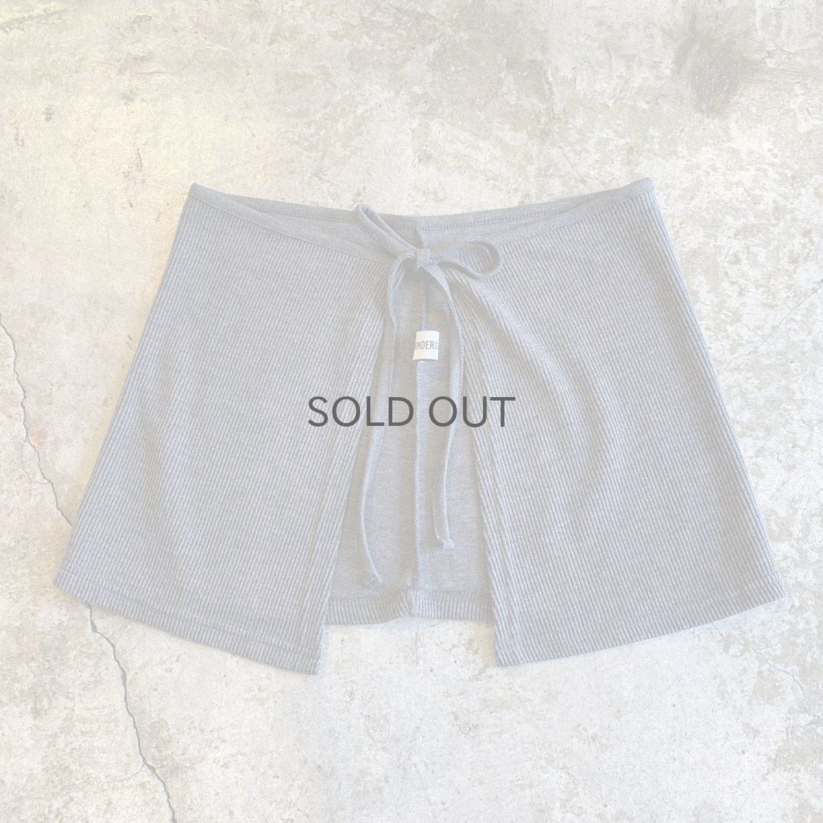 画像7: 【WONDERGROUND】RIB KNIT LAYERED WRAP PANTS / CHARCOAL / OS (7)