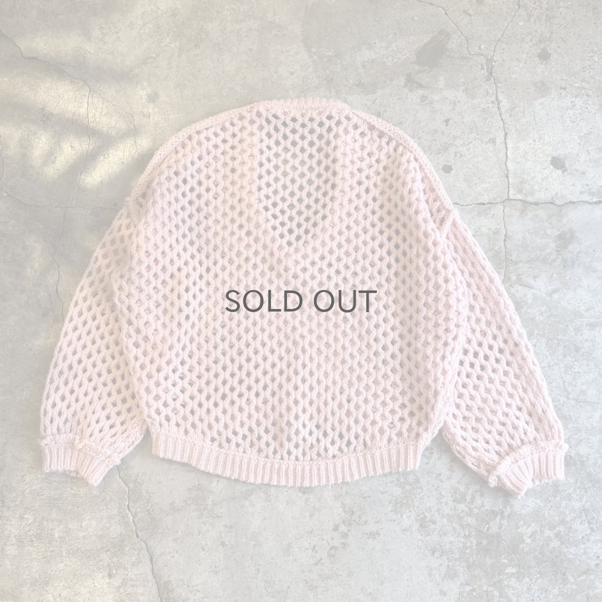 画像2: PINK COLOR MESH DESIGN L/S KNIT TOPS / Ladies L (2)