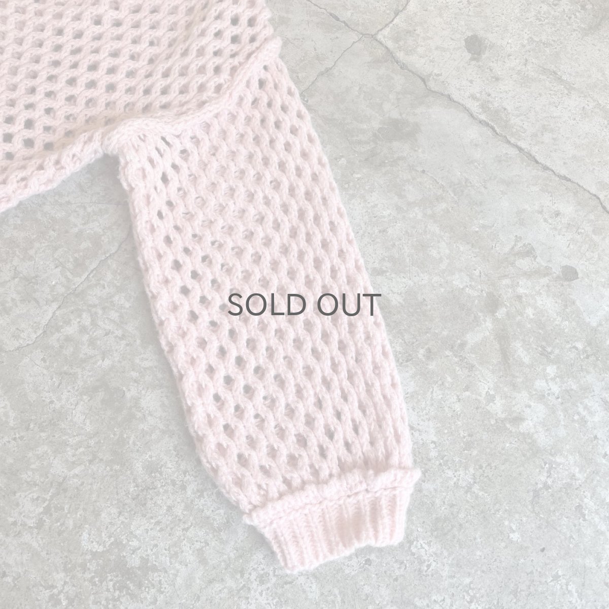 画像7: PINK COLOR MESH DESIGN L/S KNIT TOPS / Ladies L (7)