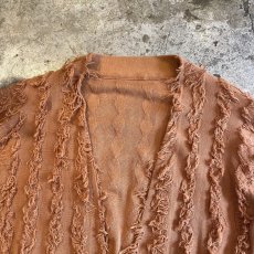 画像8: ALL OVER SHORT FRINGE LINE DESIGN L/S CARDIGAN / Ladies L (8)