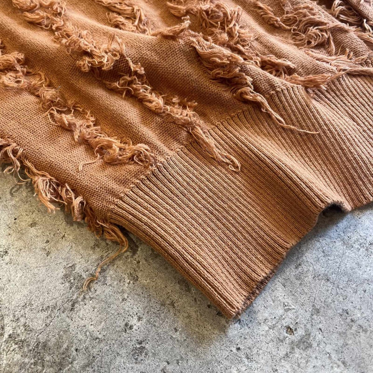 画像3: ALL OVER SHORT FRINGE LINE DESIGN L/S CARDIGAN / Ladies L (3)