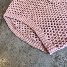 画像5: PINK COLOR MESH DESIGN L/S KNIT TOPS / Ladies L (5)