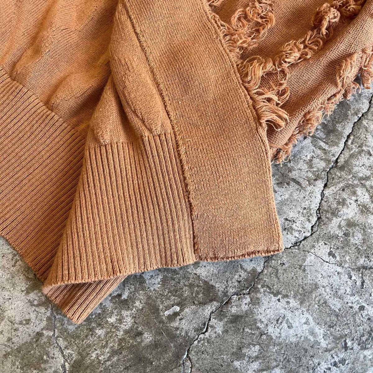 画像5: ALL OVER SHORT FRINGE LINE DESIGN L/S CARDIGAN / Ladies L (5)