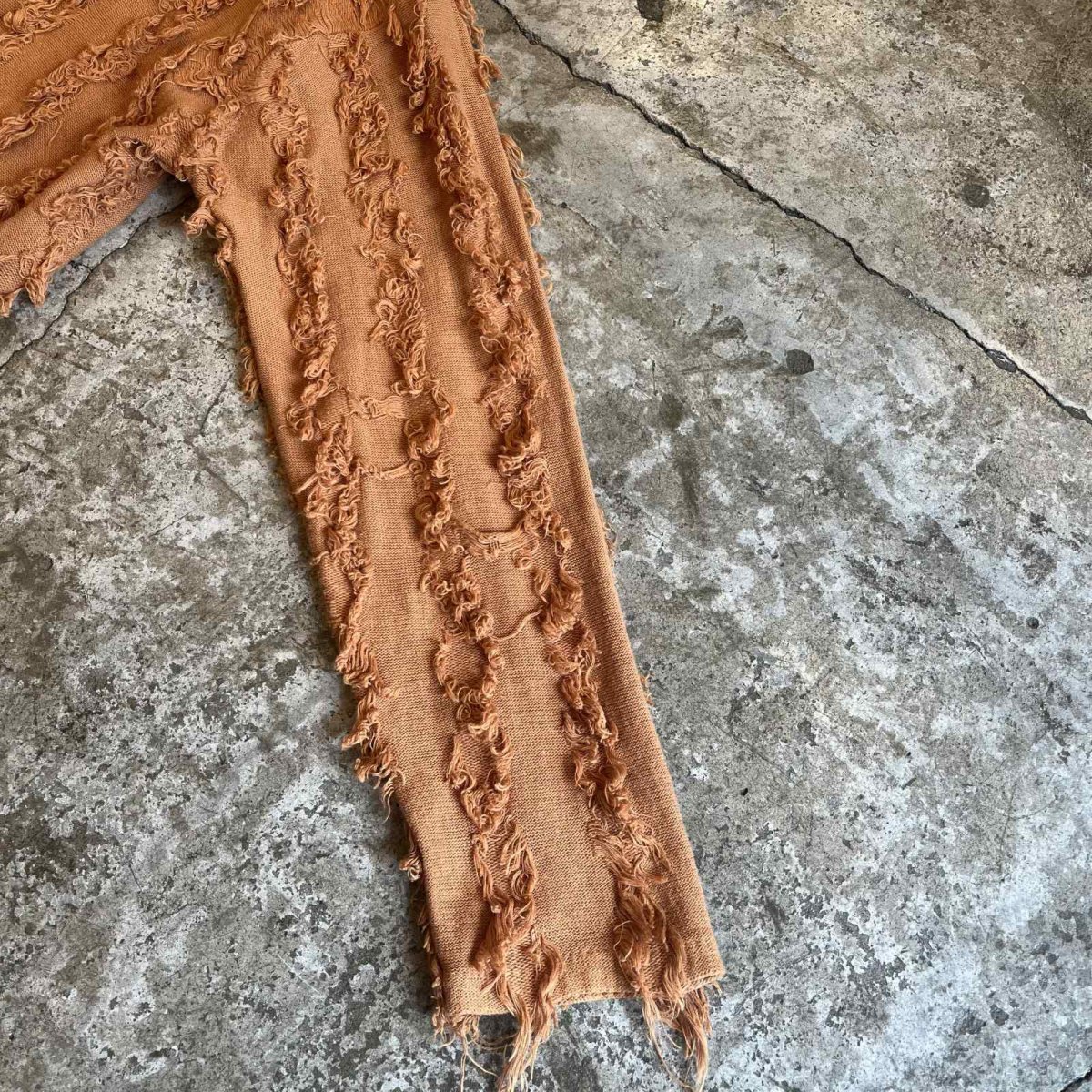 画像7: ALL OVER SHORT FRINGE LINE DESIGN L/S CARDIGAN / Ladies L (7)