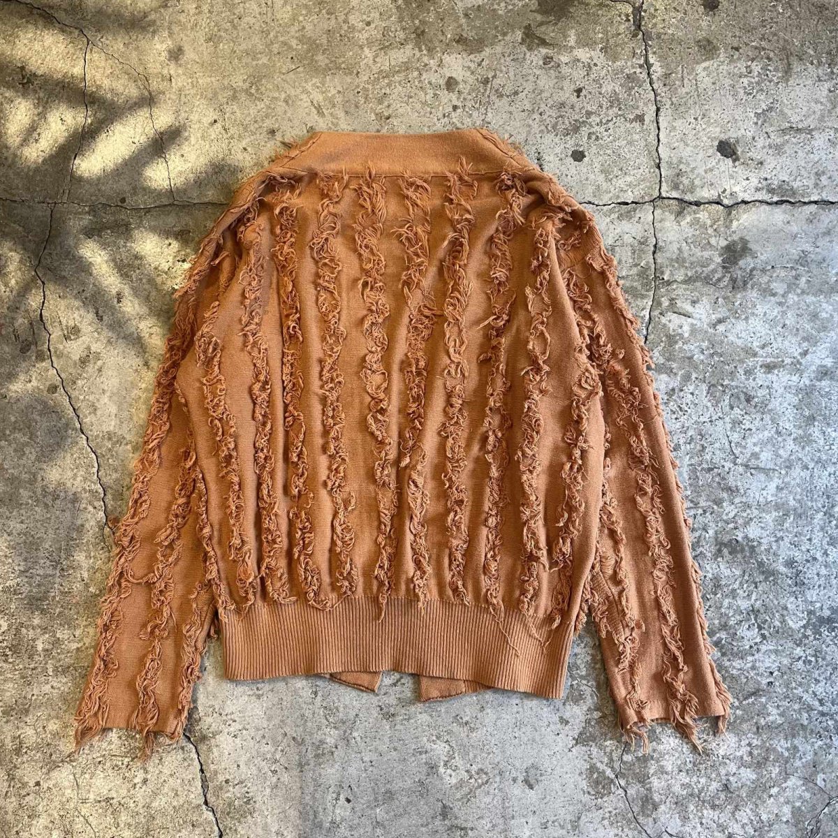 画像2: ALL OVER SHORT FRINGE LINE DESIGN L/S CARDIGAN / Ladies L (2)