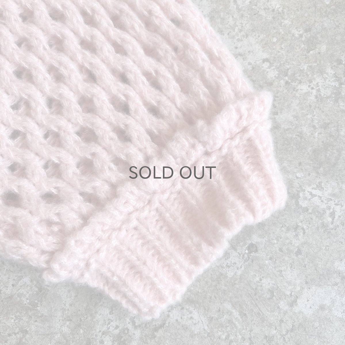 画像6: PINK COLOR MESH DESIGN L/S KNIT TOPS / Ladies L (6)