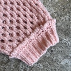 画像6: PINK COLOR MESH DESIGN L/S KNIT TOPS / Ladies L (6)