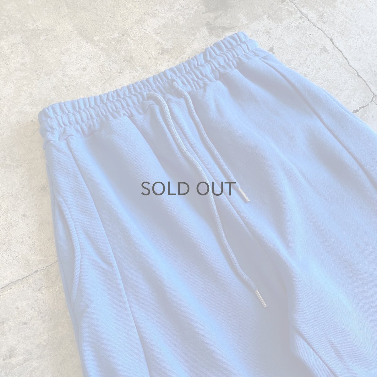 画像3: BLUE COLOR DESIGN DRAW CORD WIDE SWEAT PANTS / FREE~W35 (3)