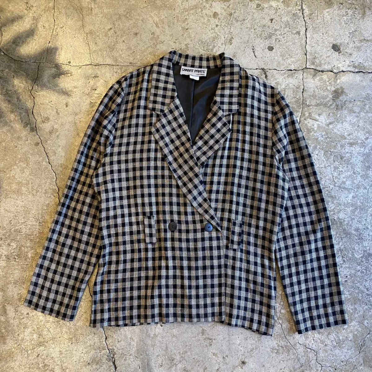 画像1: CHECK ALL OVER PATTERN DESIGN DOUBLE JACKET / Ladies M (1)