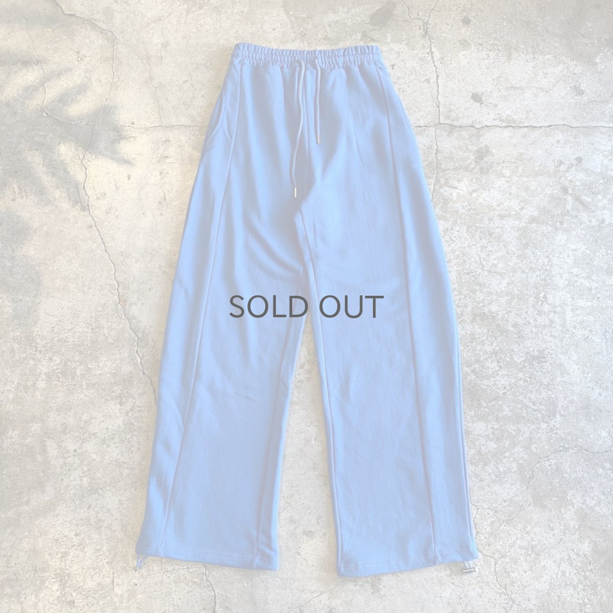 画像1: BLUE COLOR DESIGN DRAW CORD WIDE SWEAT PANTS / FREE~W35 (1)