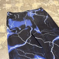 画像9: ALL OVER THUNDER GRAPHIC PATTERN STRAIGHT PANTS / W30 (9)