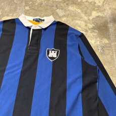 画像4: 【POLO RALPH LAUREN】STROPE PATTERN HALF BUTTON L/S SHIRT / Mens XXL (4)