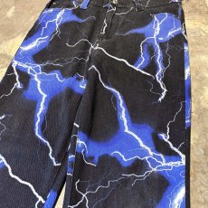 画像4: ALL OVER THUNDER GRAPHIC PATTERN STRAIGHT PANTS / W30 (4)