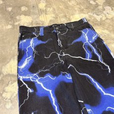 画像3: ALL OVER THUNDER GRAPHIC PATTERN STRAIGHT PANTS / W30 (3)