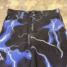 画像10: ALL OVER THUNDER GRAPHIC PATTERN STRAIGHT PANTS / W30 (10)