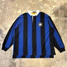 画像1: 【POLO RALPH LAUREN】STROPE PATTERN HALF BUTTON L/S SHIRT / Mens XXL (1)