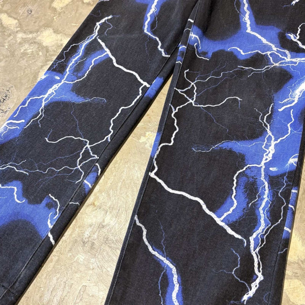 画像6: ALL OVER THUNDER GRAPHIC PATTERN STRAIGHT PANTS / W30 (6)