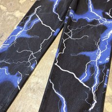 画像6: ALL OVER THUNDER GRAPHIC PATTERN STRAIGHT PANTS / W30 (6)