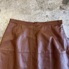 画像6: BACK SLIT DESIGN LEATHER SKIRT / W26 (6)