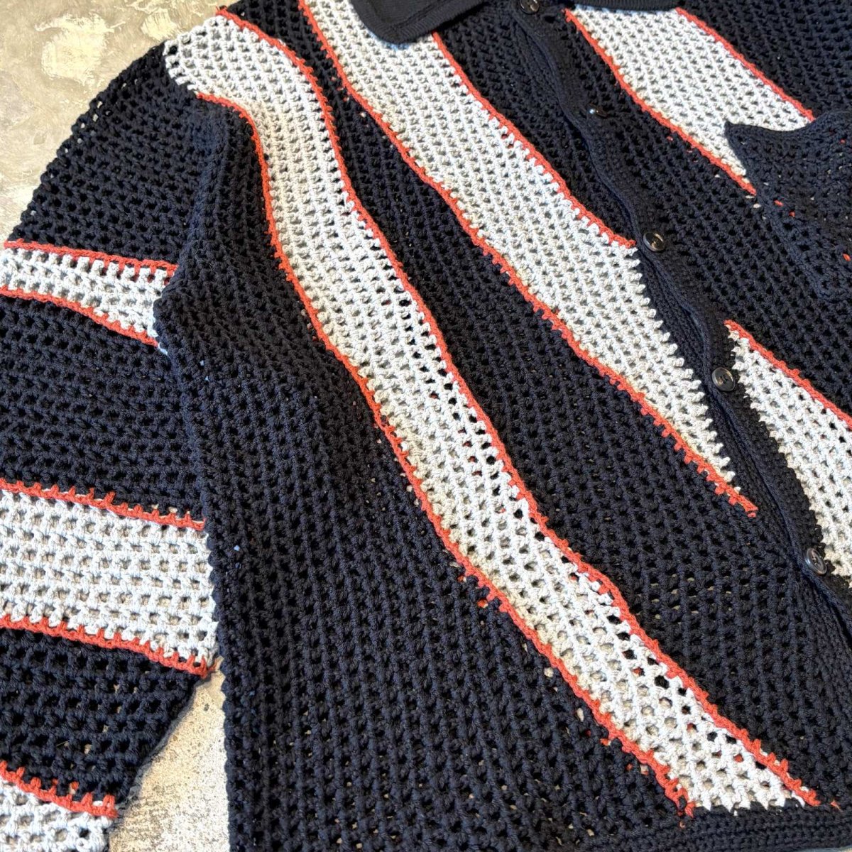 画像5: COLOR DESIGN SWITCHED MESH L/S SHIRT / Mens L (5)