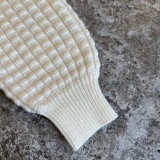 画像5: IVORY COLOR POINT FRINGE DESIGN MOCK NECK KNIT SWEATER / Ladies M  (5)