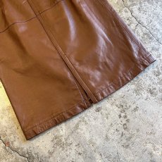 画像9: BACK SLIT DESIGN LEATHER SKIRT / W26 (9)