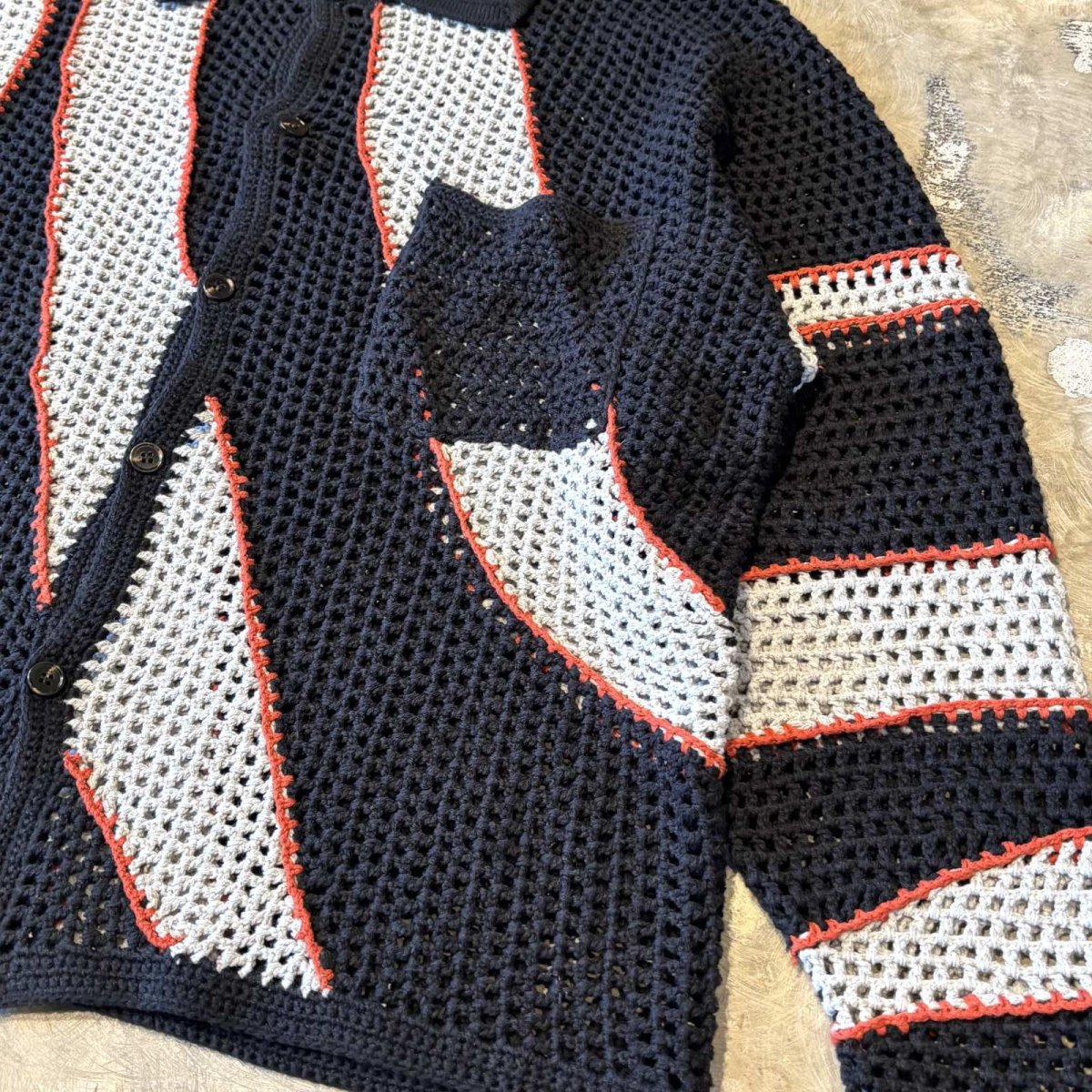 画像6: COLOR DESIGN SWITCHED MESH L/S SHIRT / Mens L (6)