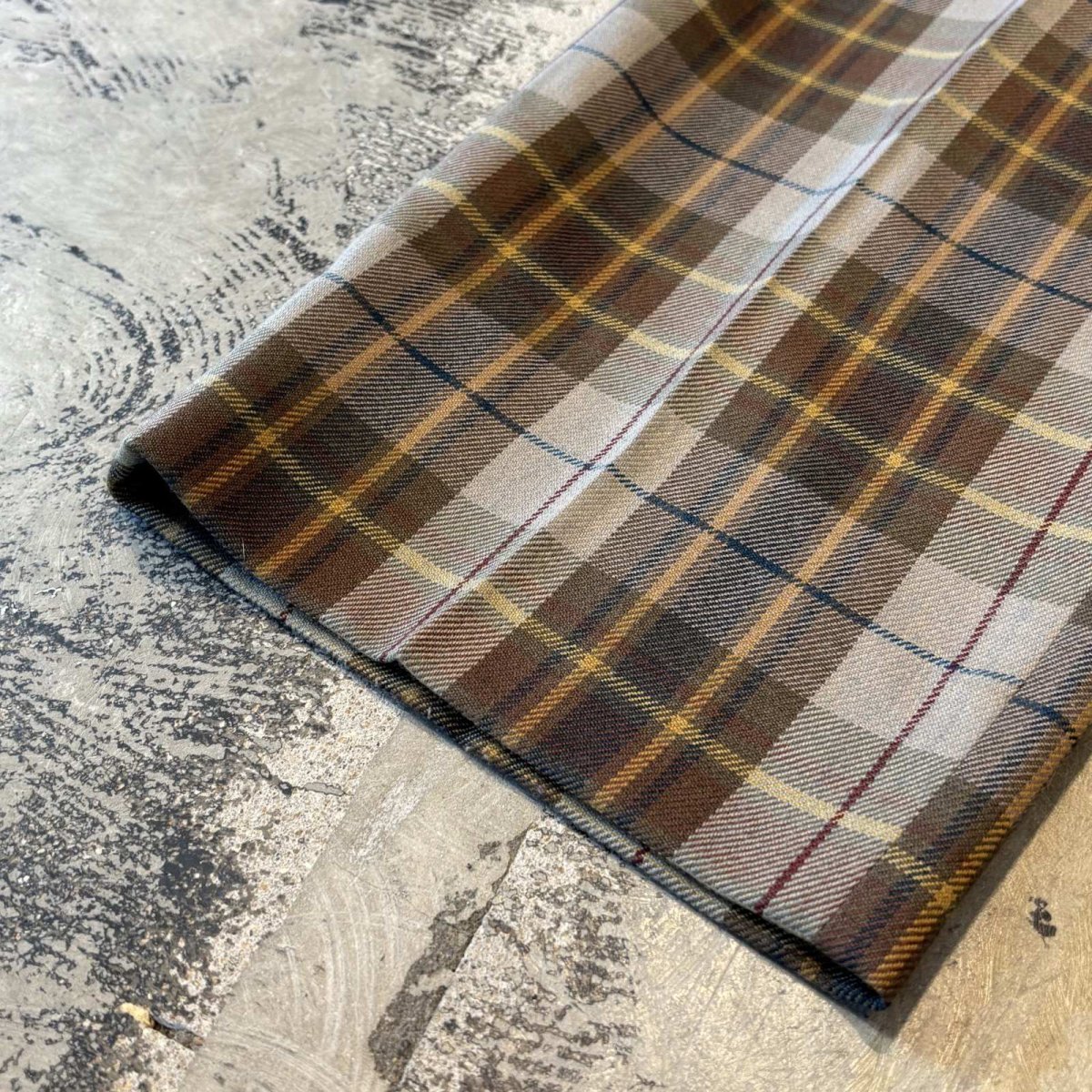 画像9: ALL OVER CHECK PATTERN WIDE SILHOUETTE SLACKS / W32 (9)