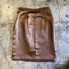 画像3: BACK SLIT DESIGN LEATHER SKIRT / W26 (3)