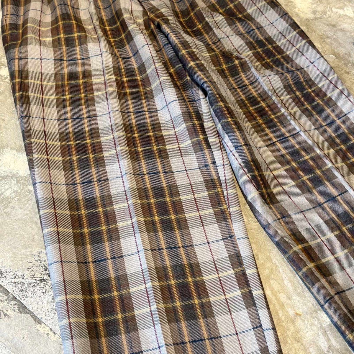 画像5: ALL OVER CHECK PATTERN WIDE SILHOUETTE SLACKS / W32 (5)