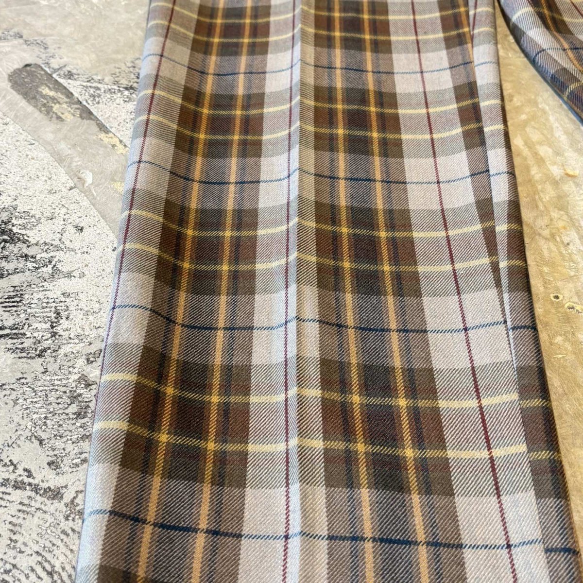 画像7: ALL OVER CHECK PATTERN WIDE SILHOUETTE SLACKS / W32 (7)