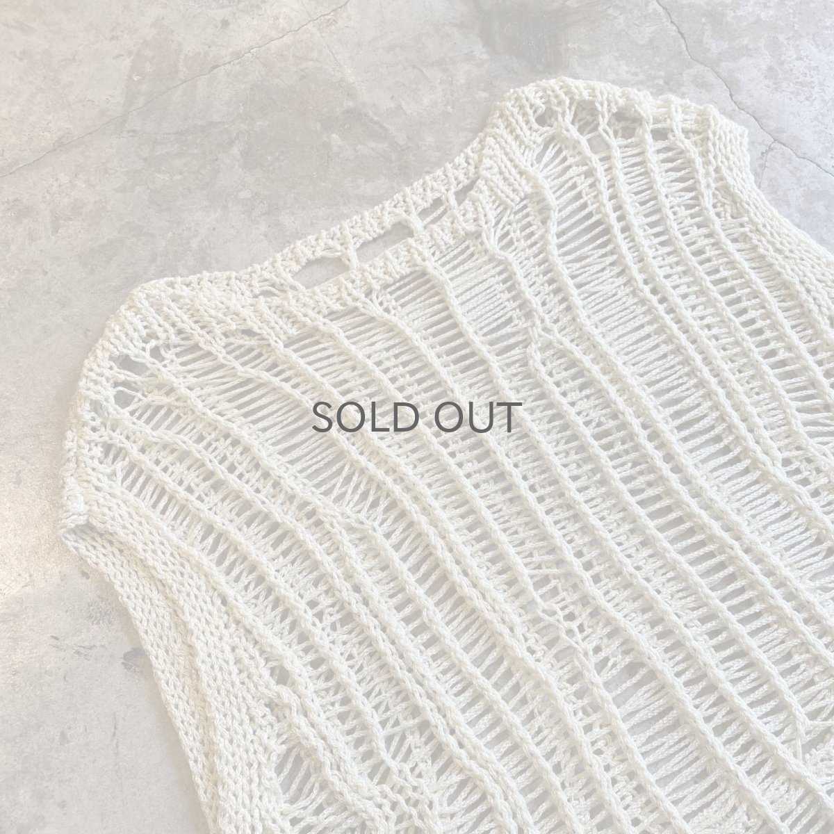 画像3: IVORY COLOR GLITTER DESIGN  CROCHET VEST / Ladies M (3)