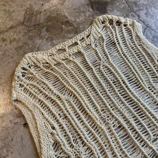 画像3: IVORY COLOR GLITTER DESIGN  CROCHET VEST / Ladies M (3)