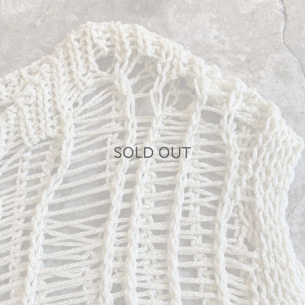 画像6: IVORY COLOR GLITTER DESIGN  CROCHET VEST / Ladies M (6)