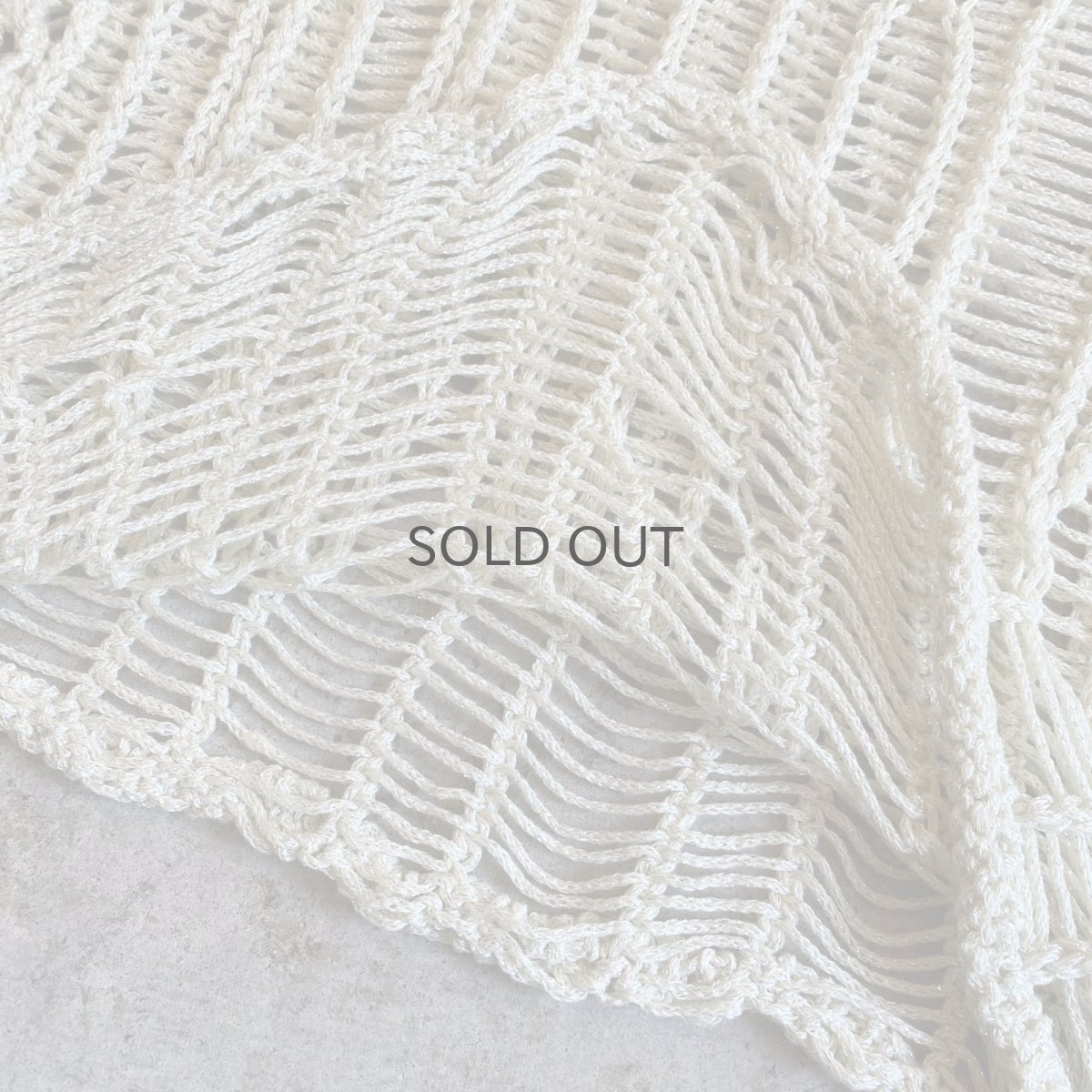 画像8: IVORY COLOR GLITTER DESIGN  CROCHET VEST / Ladies M (8)