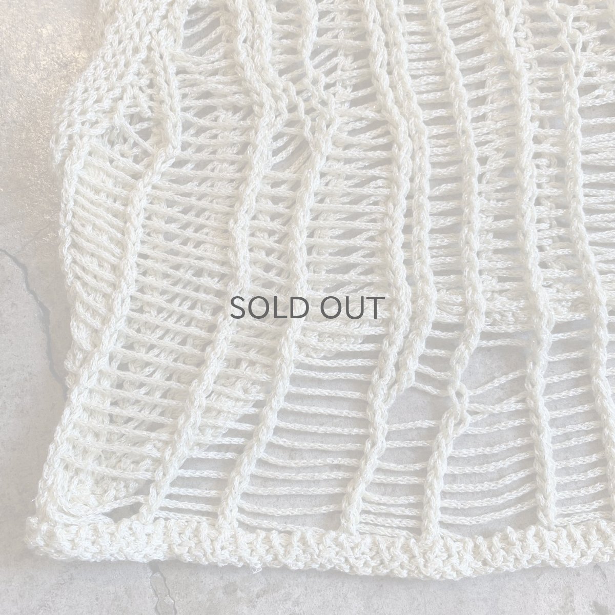 画像4: IVORY COLOR GLITTER DESIGN  CROCHET VEST / Ladies M (4)