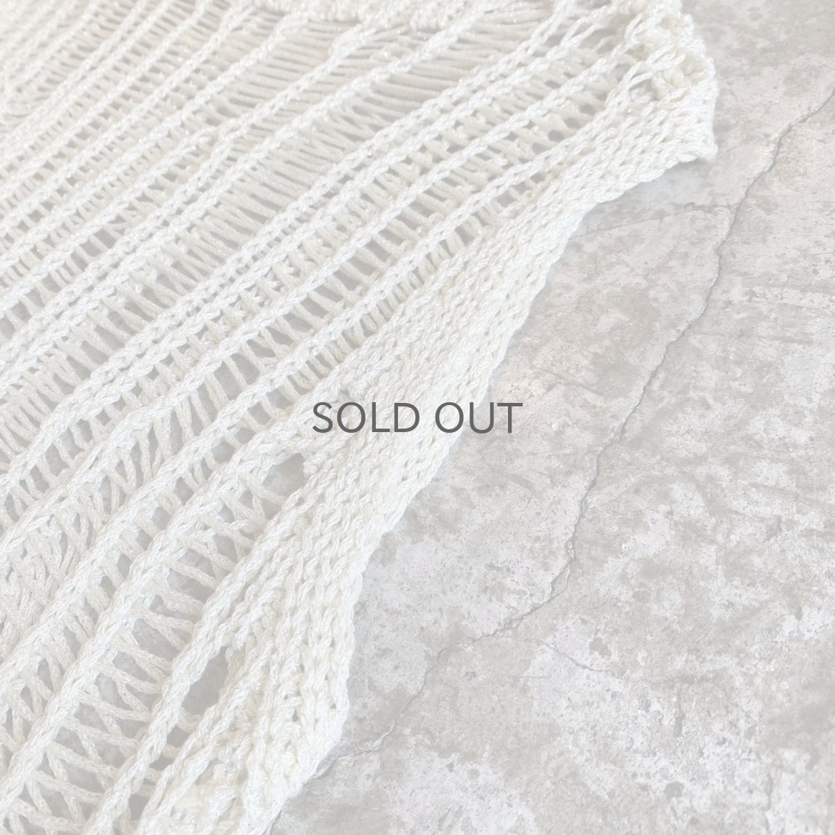 画像5: IVORY COLOR GLITTER DESIGN  CROCHET VEST / Ladies M (5)