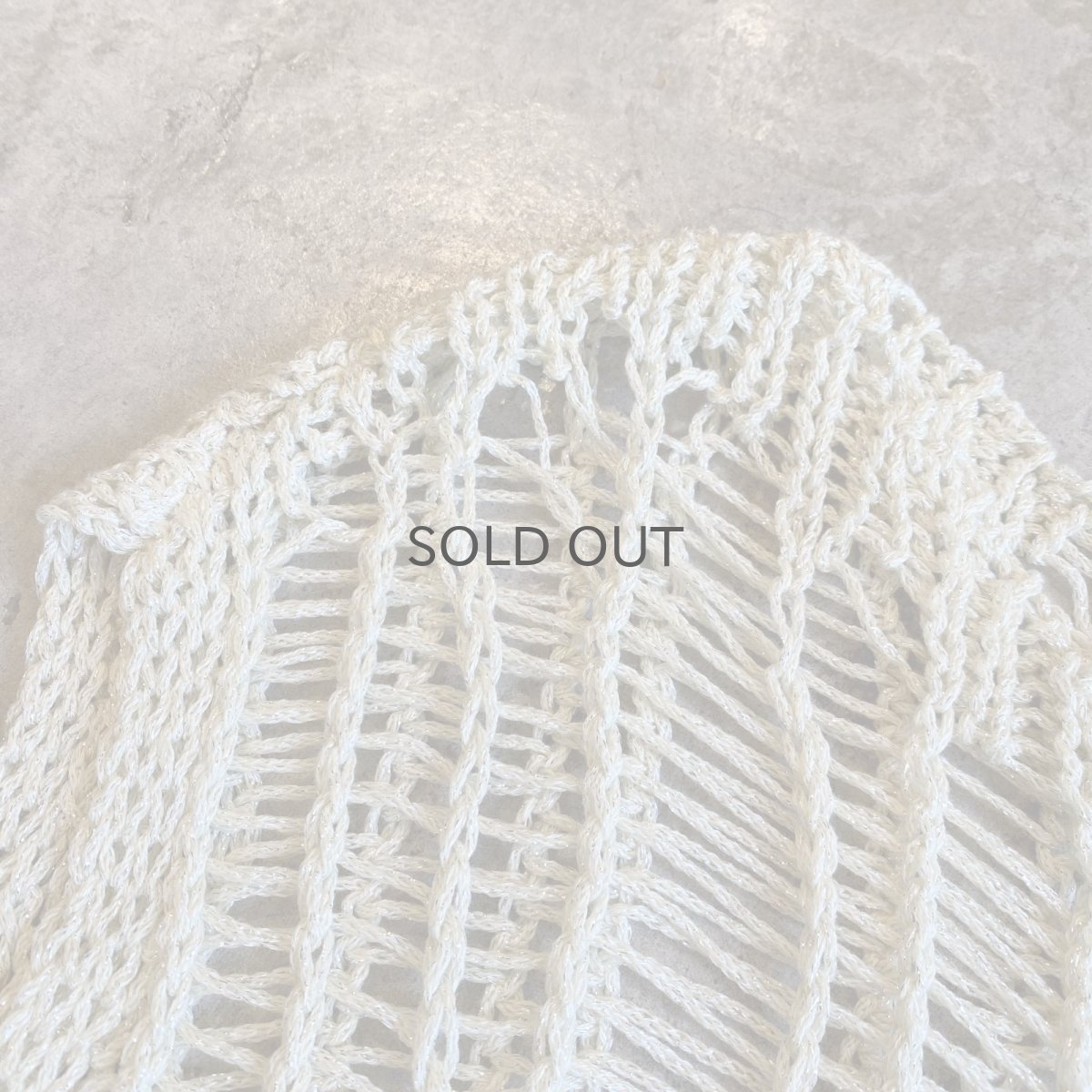 画像9: IVORY COLOR GLITTER DESIGN  CROCHET VEST / Ladies M (9)