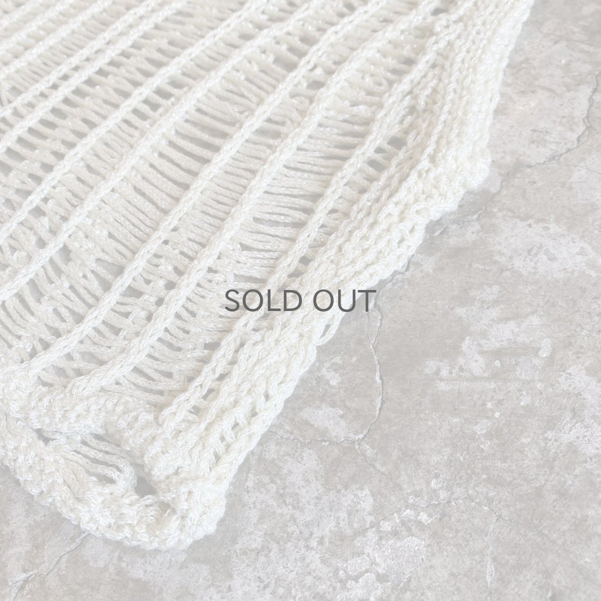 画像10: IVORY COLOR GLITTER DESIGN  CROCHET VEST / Ladies M (10)