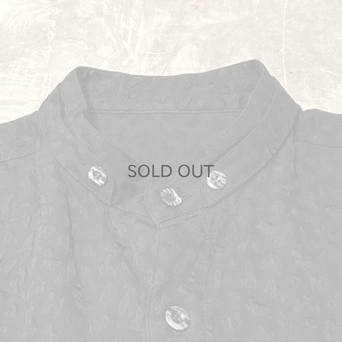 画像10: ALL OVER EMBOSSED PATTERN STAND COLLAR L/S SHIRT / Mens M(L) (10)