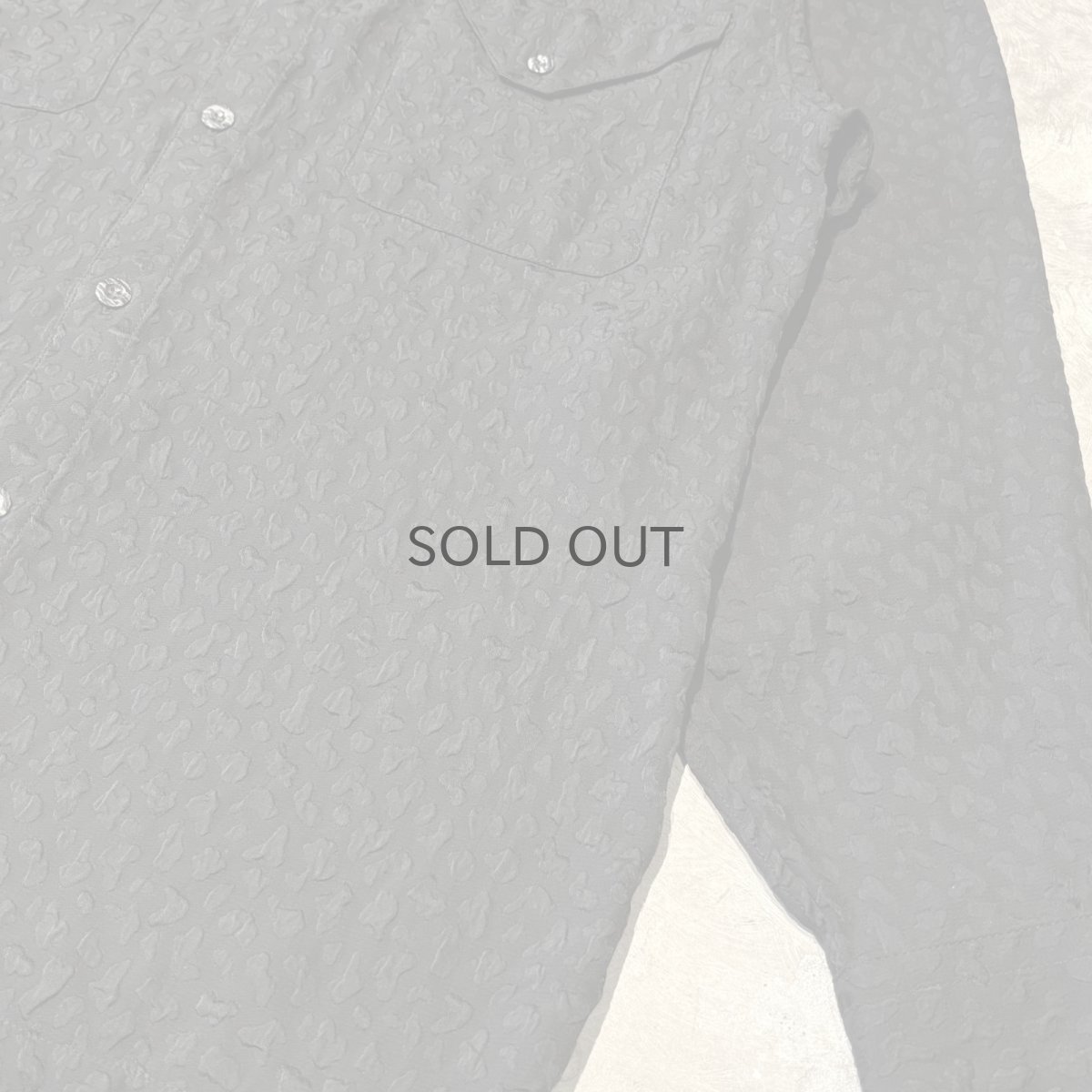 画像6: ALL OVER EMBOSSED PATTERN STAND COLLAR L/S SHIRT / Mens M(L) (6)