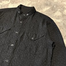 画像4: ALL OVER EMBOSSED PATTERN STAND COLLAR L/S SHIRT / Mens M(L) (4)