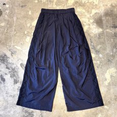 画像1: SIDE LACE UP LINE WIDE SILHOUETTE NYLON PANTS / W30~ (1)