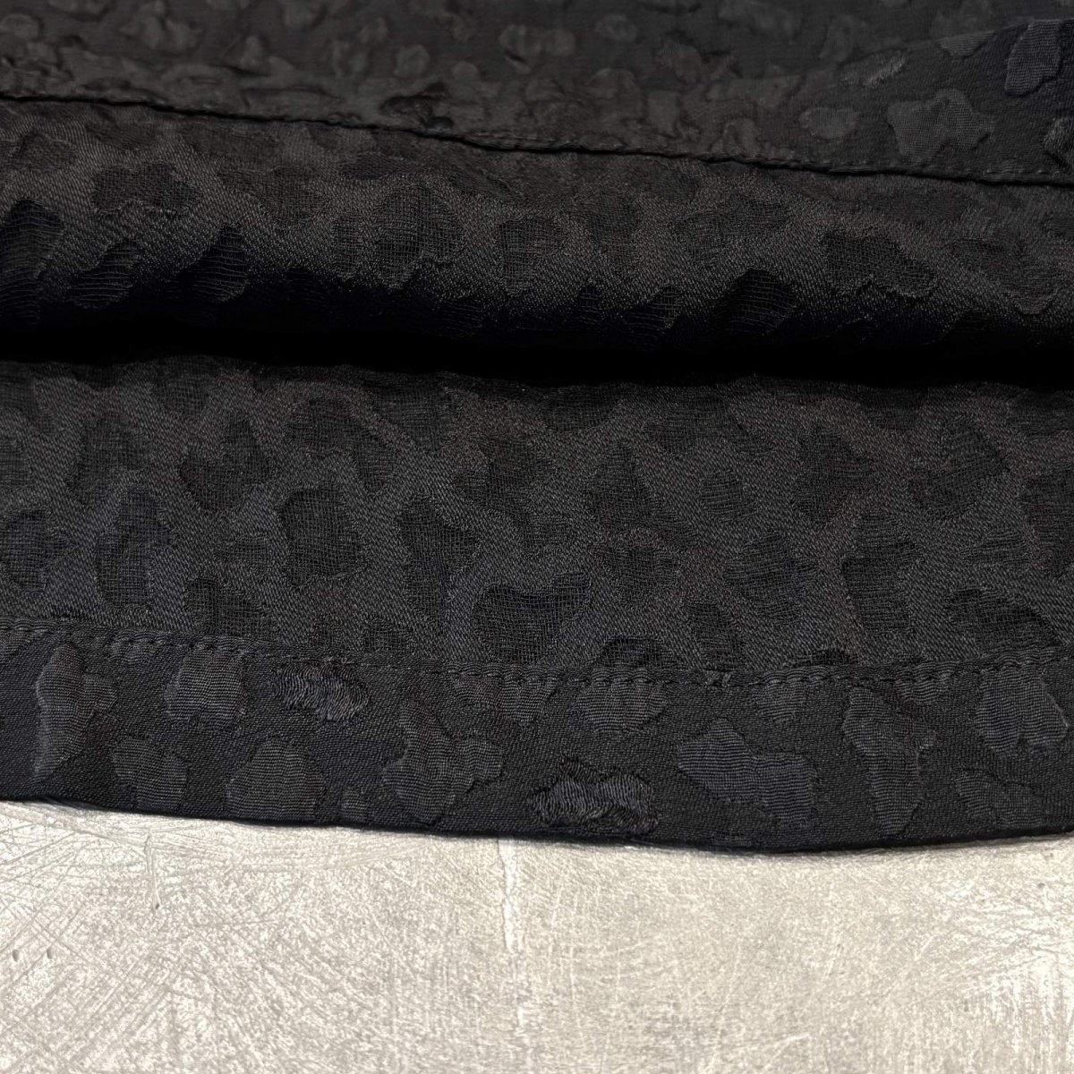 画像8: ALL OVER EMBOSSED PATTERN STAND COLLAR L/S SHIRT / Mens M(L) (8)