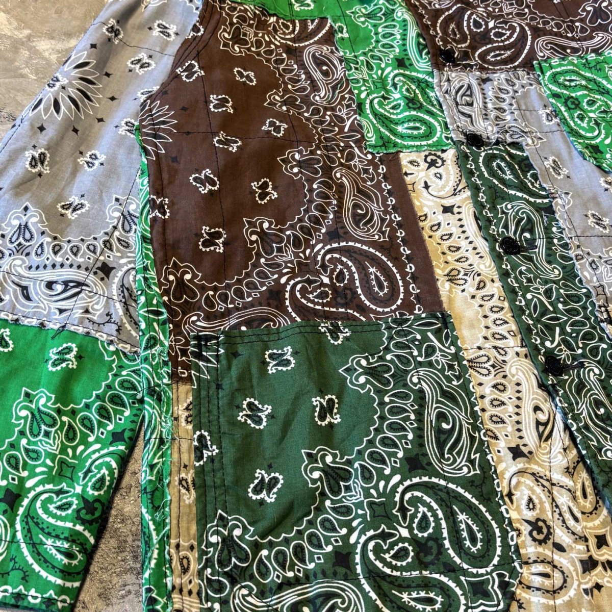 画像5: ALL OVER PAISLEY PATTERN PATCHWORKED SHIRT JACKET / Mens XL (5)