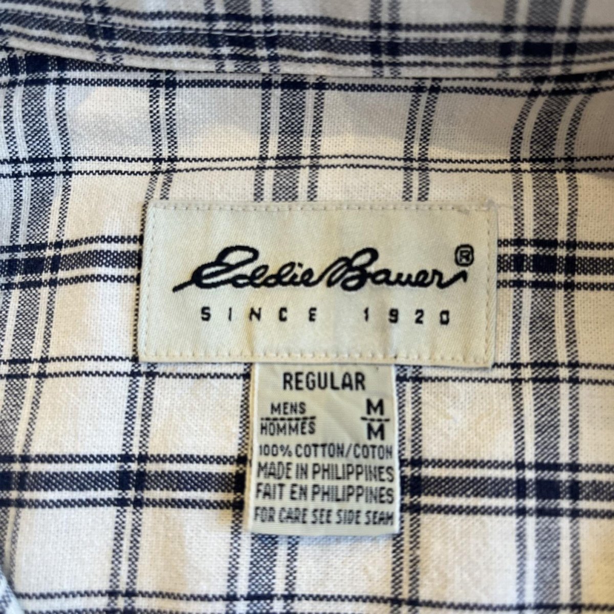 画像11: MADRAS CHECK PATTERN SHORT DESIGN L/S SHIRT / Ladies L(M) (11)