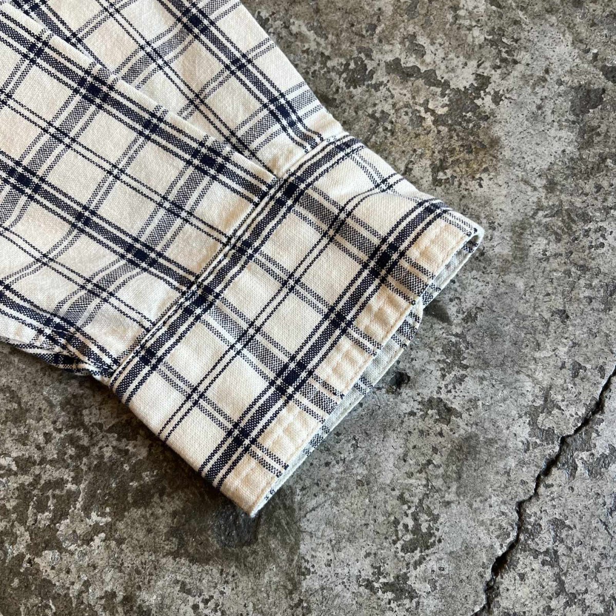 画像5: MADRAS CHECK PATTERN SHORT DESIGN L/S SHIRT / Ladies L(M) (5)