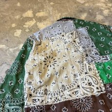 画像9: ALL OVER PAISLEY PATTERN PATCHWORKED SHIRT JACKET / Mens XL (9)