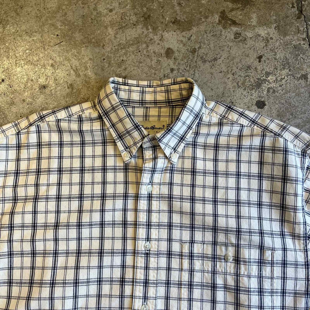 画像7: MADRAS CHECK PATTERN SHORT DESIGN L/S SHIRT / Ladies L(M) (7)